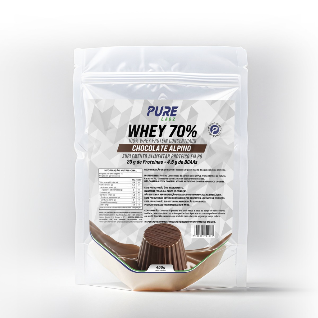 Whey 70% Pure Labz 450g Chocolate Alpino