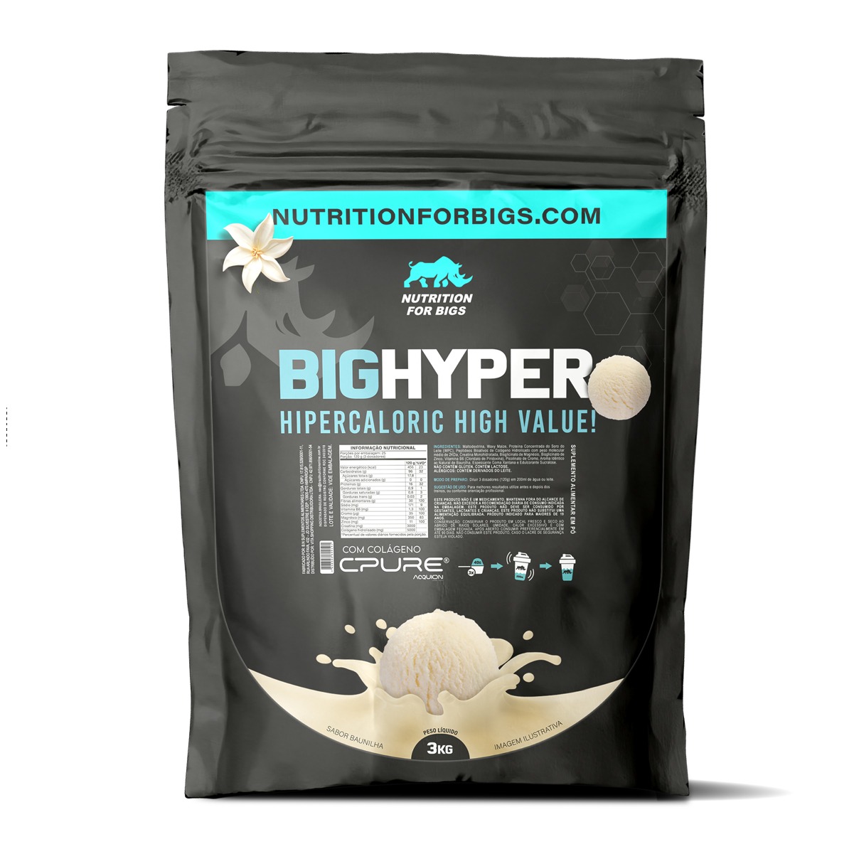 Hipercalórico Bighyper 3Kg Nutrition For Bigs - Sabor / Variação 9
