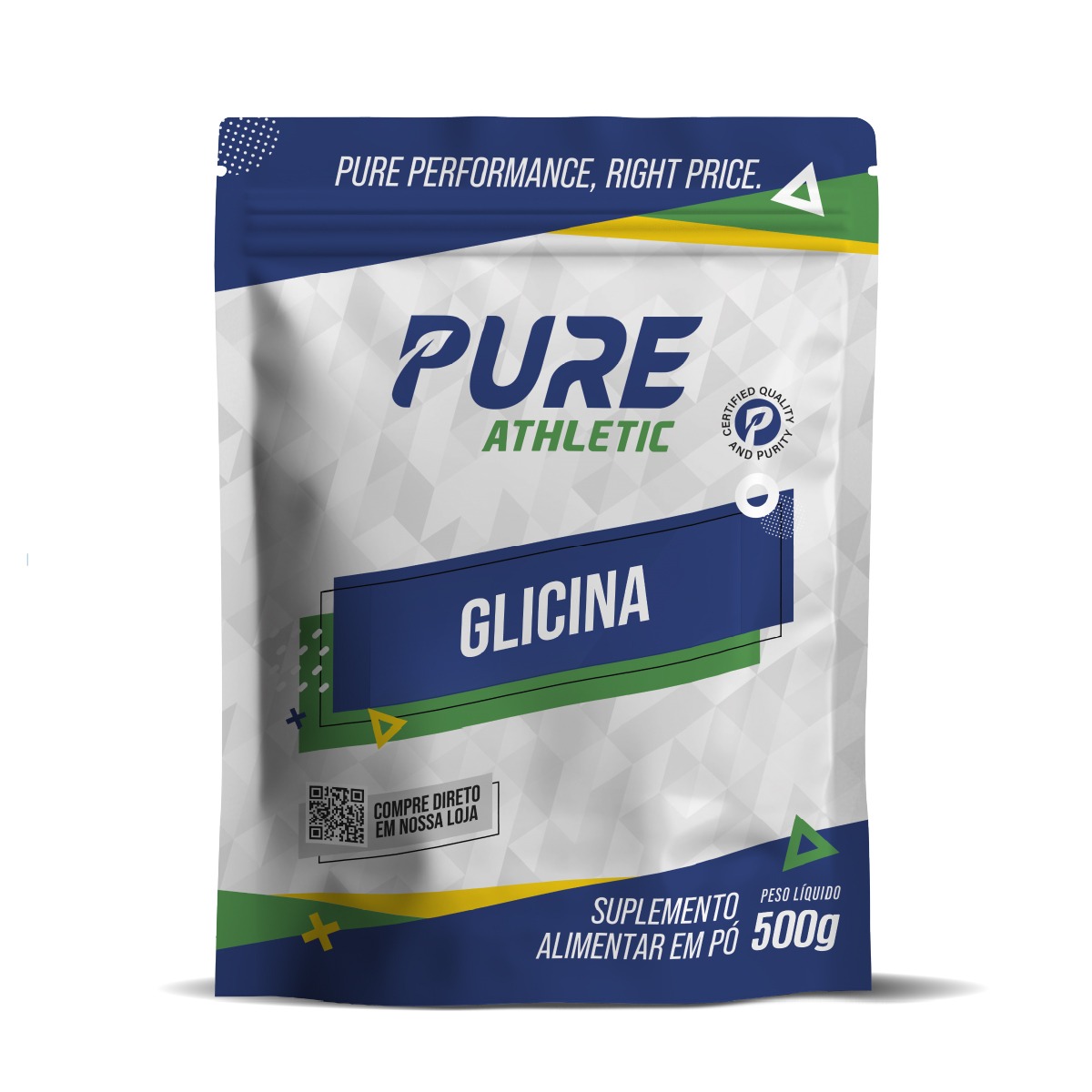 L - Glicina 500g Pure Athletic Embalagem Principal