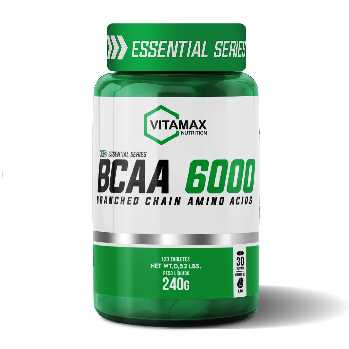 BCAA 6000 120 Tabletes - VItamax Embalagem Principal